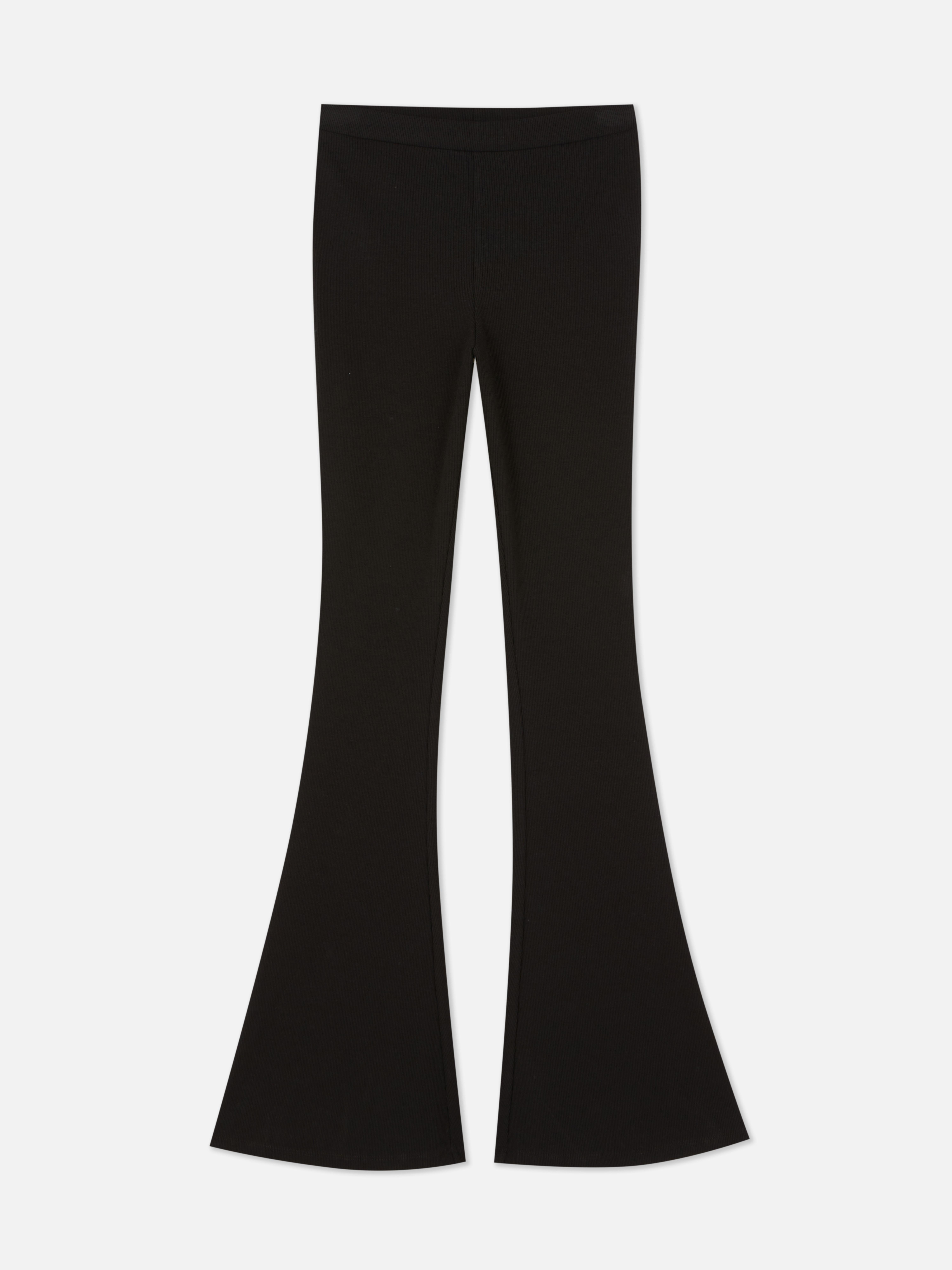 Leggings côtelés assortis à jambes larges. Ces leggings extensibles à taille mi-haute sont un indispensable décontracté à la coupe évasée.