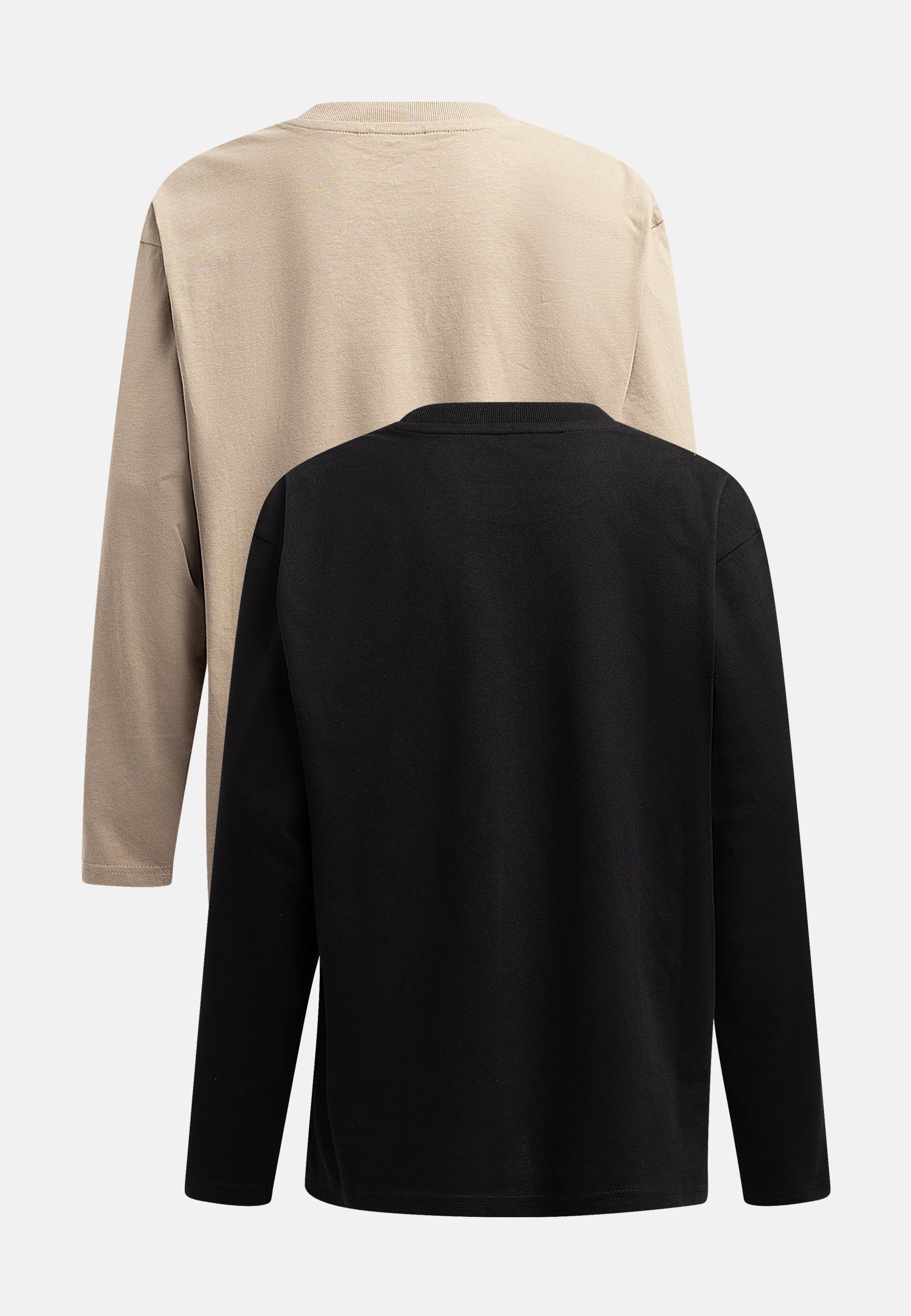 Redefined Rebel TELIAN TEE BOX 2 PCS BOXY FIT - Pitkähihainen paita - black/vintage khaki