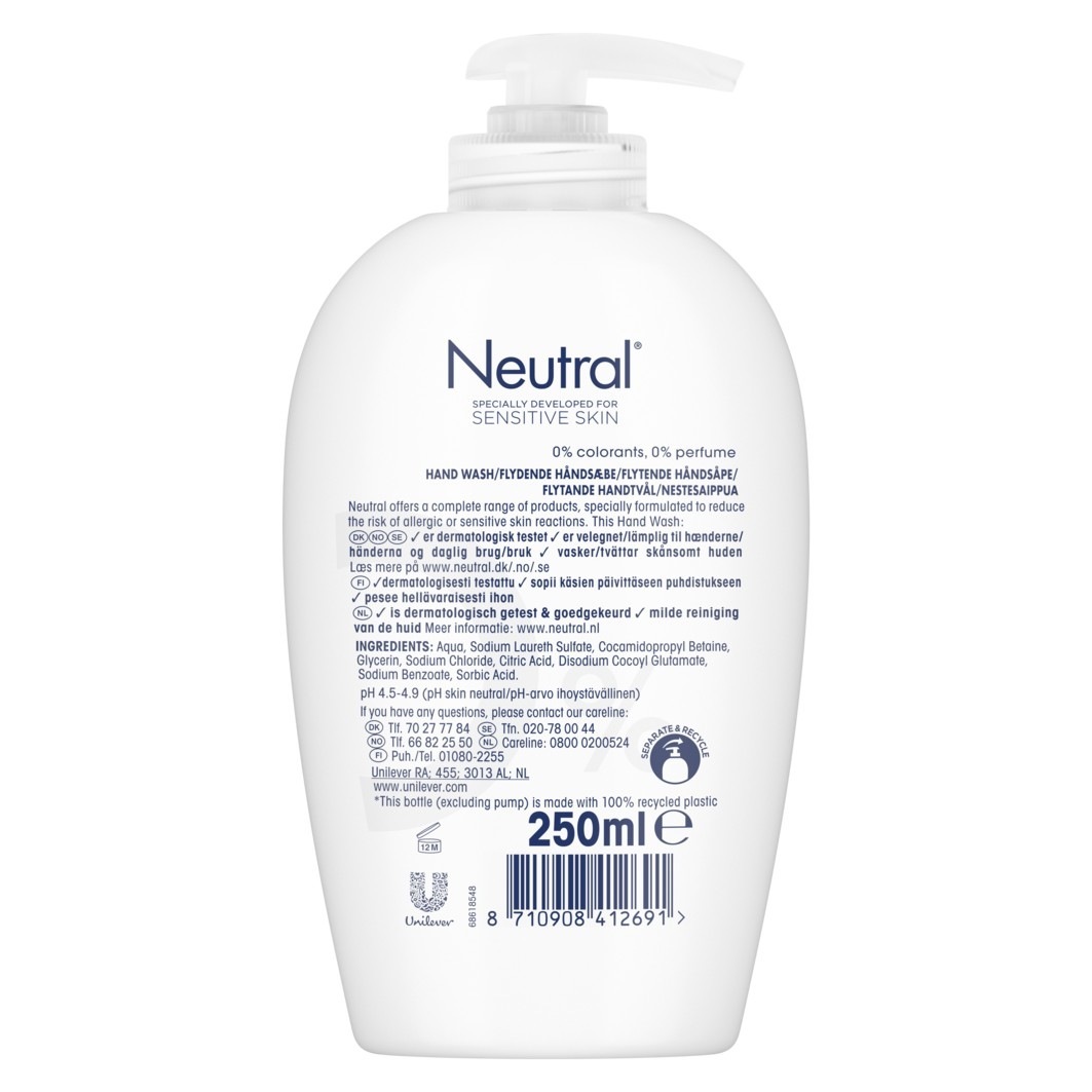 Neutrálne mydlo na ruky bez vône – 250 ml