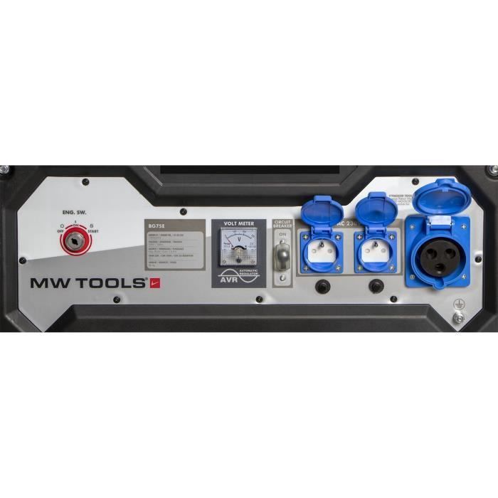 Generatore a benzina da 7,5 kW 230 V con avviamento elettrico MW-Tools BG75E