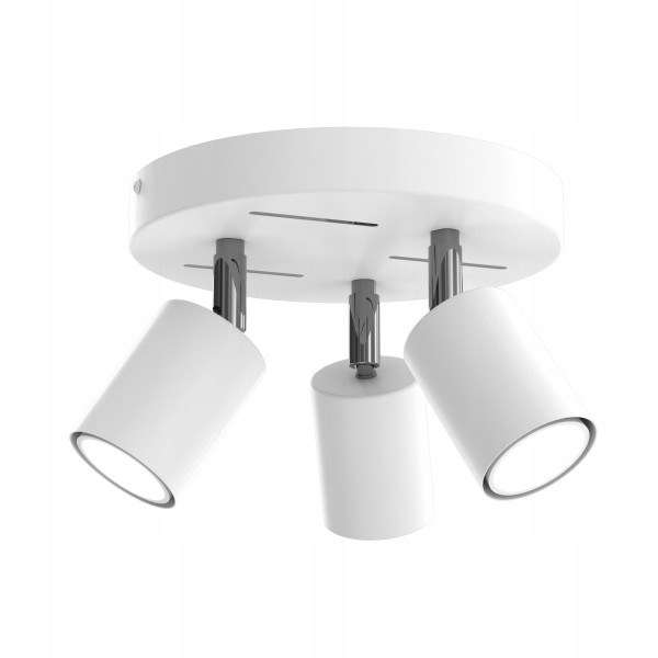 Lampa sufitowa plafon listwa  regulowane 3x gu10 biała chrom