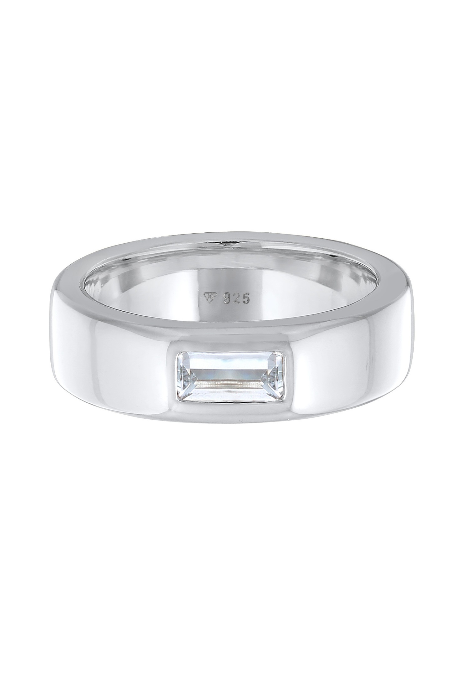 Elli PREMIUM Femmes Bande Élégant Simple avec Topaze en Argent Sterling 925 Rhodié