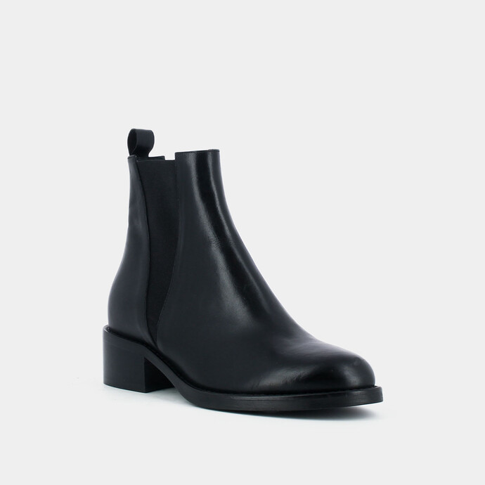Bottines à élastiques  en cuir noir
