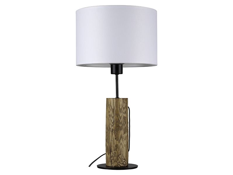Lampa stołowa Pino tkaninowa biała