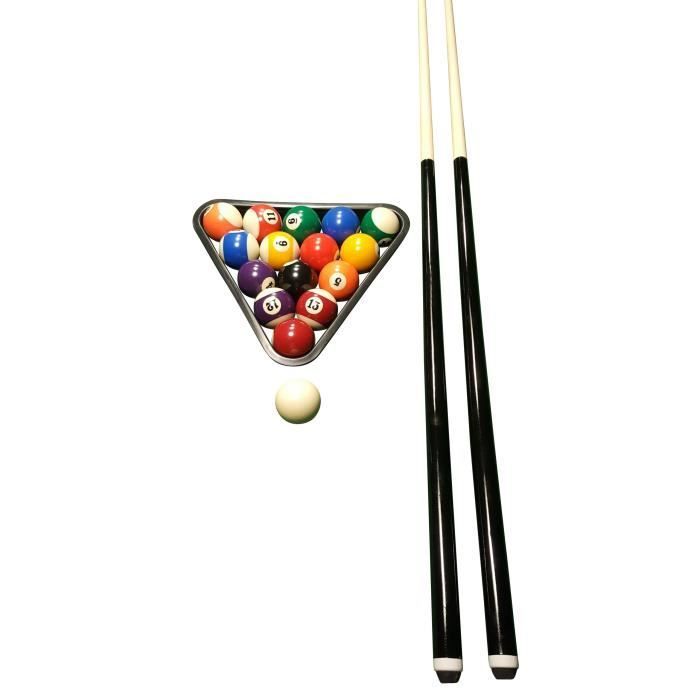 Kit de billard - John West - Débutant - Boules 57 mm - Triangle PVC - 2 Queues 145 cm