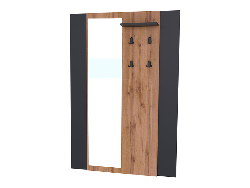 Wieszak z lustrem Amino 95 cm dąb wotan/czarny