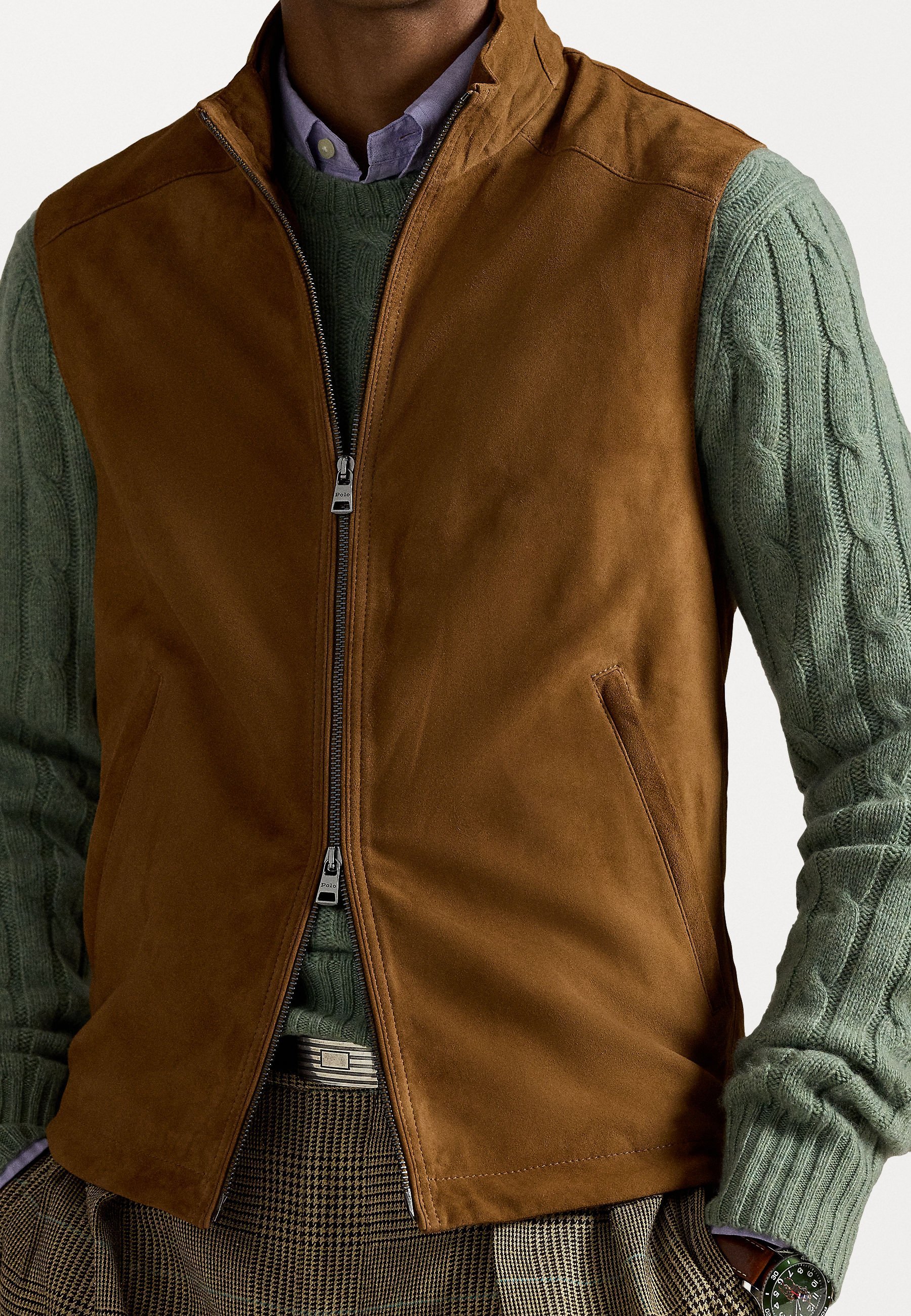 Polo Ralph Lauren suède vest - leren jas - cafébruin