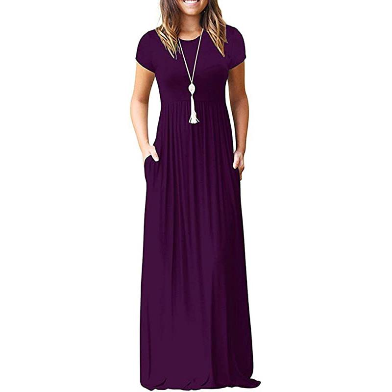 Robes maxi à manches courtes et poches