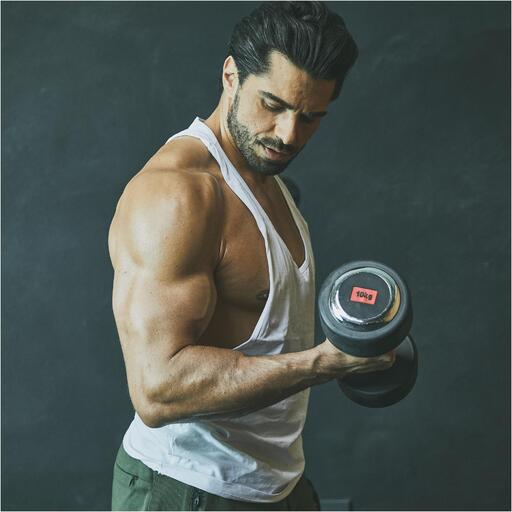  Profesionalus fiksuotas hantelis 47,5 kg Gorilla Sports