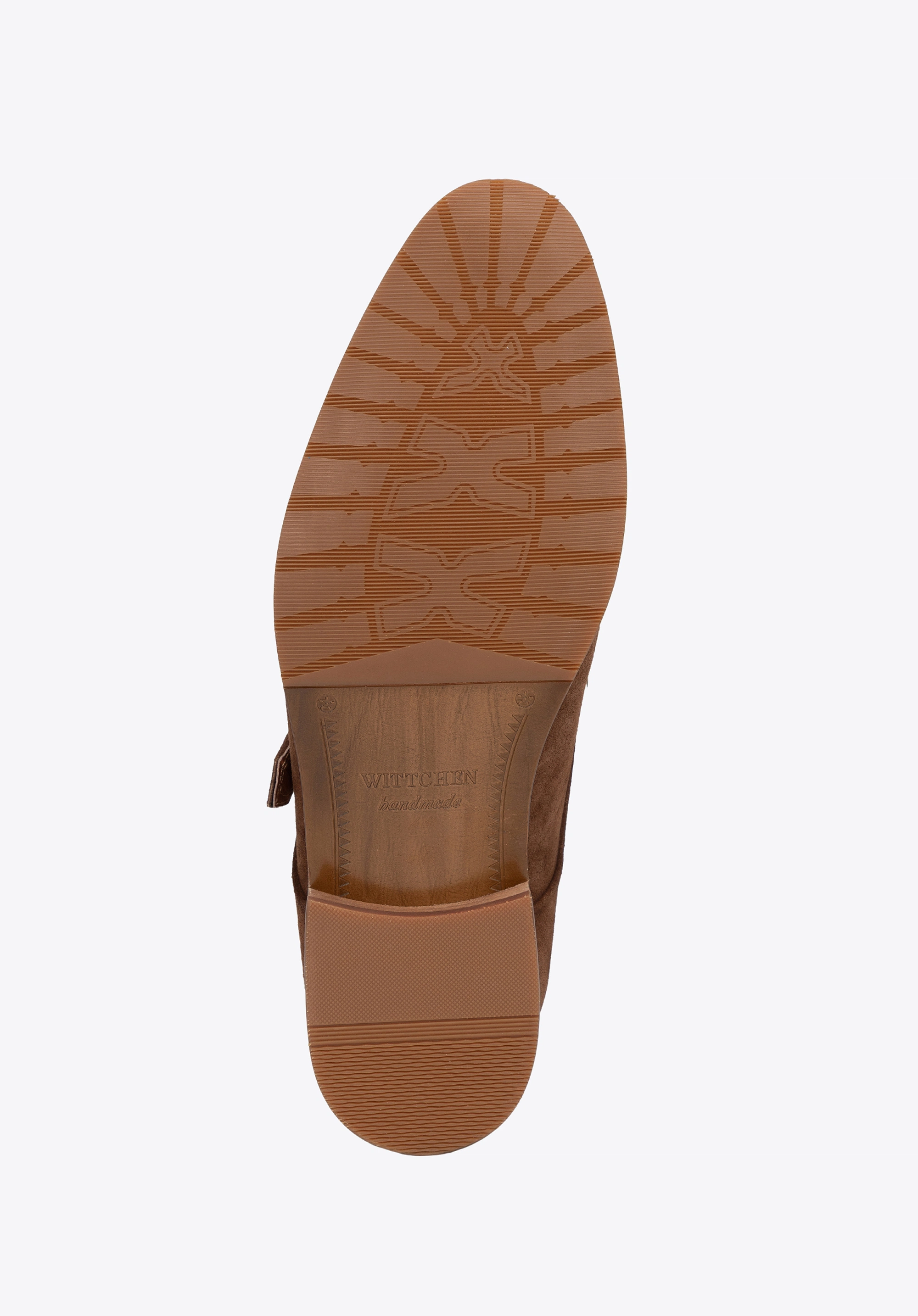 Męskie buty monki ze skóry zamszowej ciemny brąz