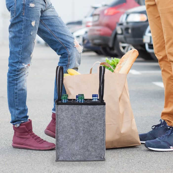 bolsas para botellas, 9 bebidas, soporte para bebidas, para vino, cerveza, depósito, coleccionista, 45x24x24 cm, antracita