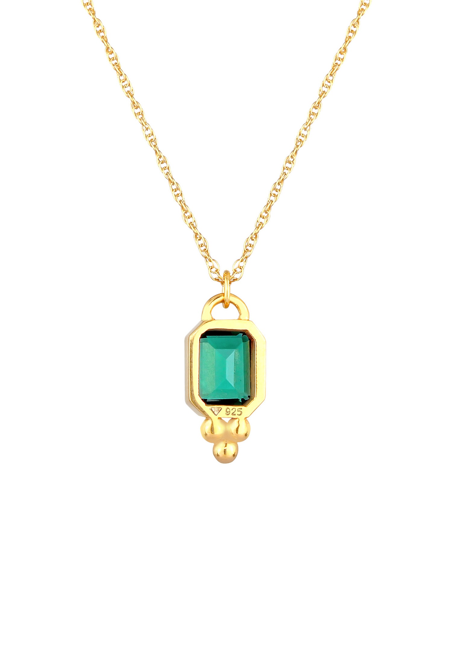 Elli PREMIUM Pendentif élégant pour dames avec quartz en 925/1000 argent massif plaqué or