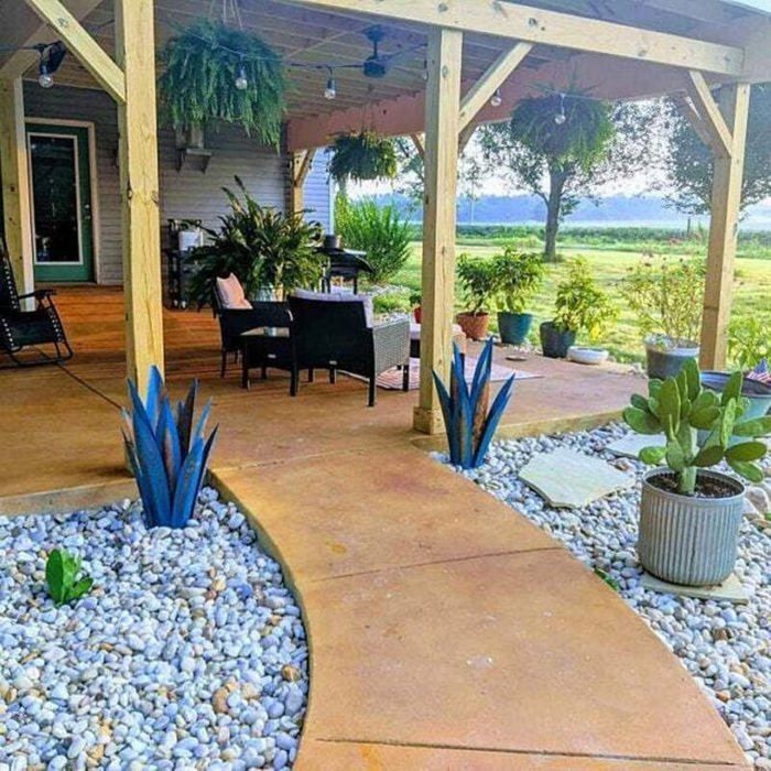 Sculpture agave métal 55 cm multicolore - art jardin rustique tequila déco cour Label