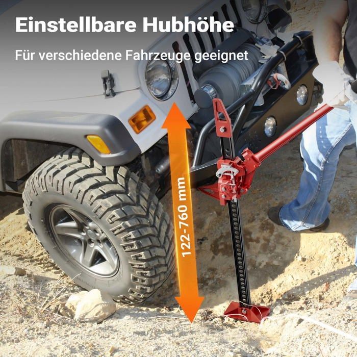 Gato hidráulico agrícola Wiltec, carga máxima 3000 kg, altura de elevación 12,2-76 cm, gato de trinquete para recuperación de vehículos atascados – Todos