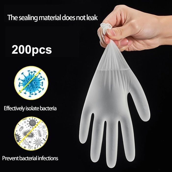 [Pack de 200] Gants Jetables en Vinyle Taille XL Extra-Large – Sans Latex, Sans Poudre, Fournitures Sécuritaires de Grade