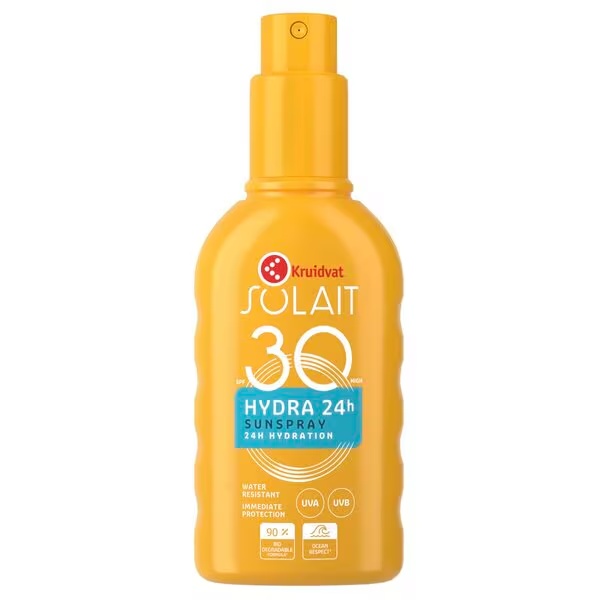 Kruidvat Solait SPF30 Hydra 24H opaľovací sprej<br>200 ml