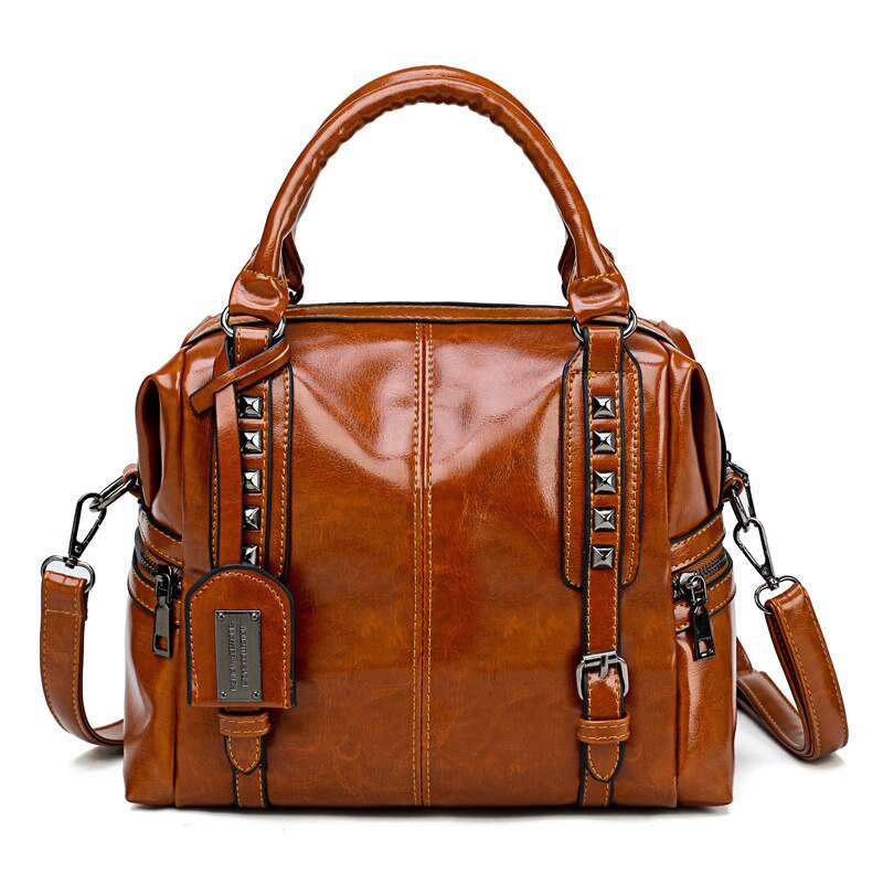 Sac bandoulière de créateur en cuir PU souple, sac messager pour homme, sac rétro à rivets pour femme, sac à bandoulière pour femme