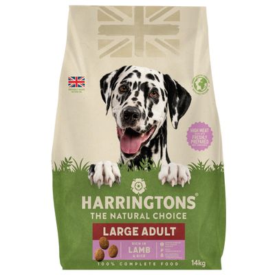 Harringtons Futter für ausgewachsene Hunde großer Rassen – reich an Lamm und Reis