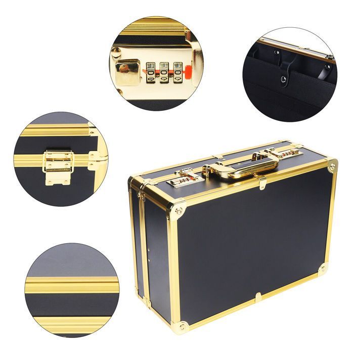 Caja de herramientas portátil para peluquería, estuche grande para herramientas de peluquería, caja de herramientas con cerradura de combinación, organizador de herramientas.