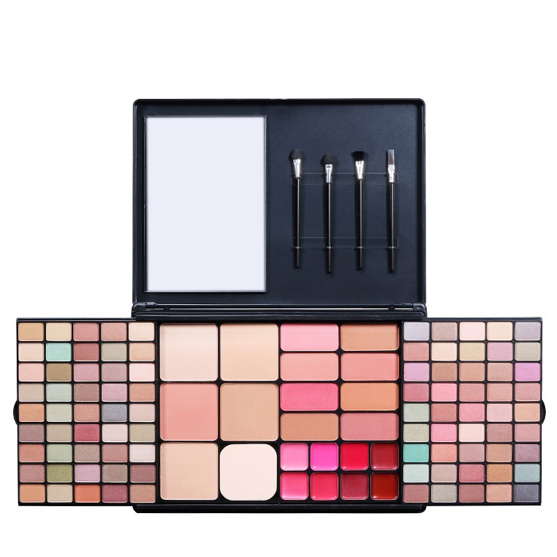 Kit completo de maquillaje de belleza: paleta de 112 sombras de ojos, rubor, brillo labial y corrector; kit de maquillaje «todo en uno» con espejo