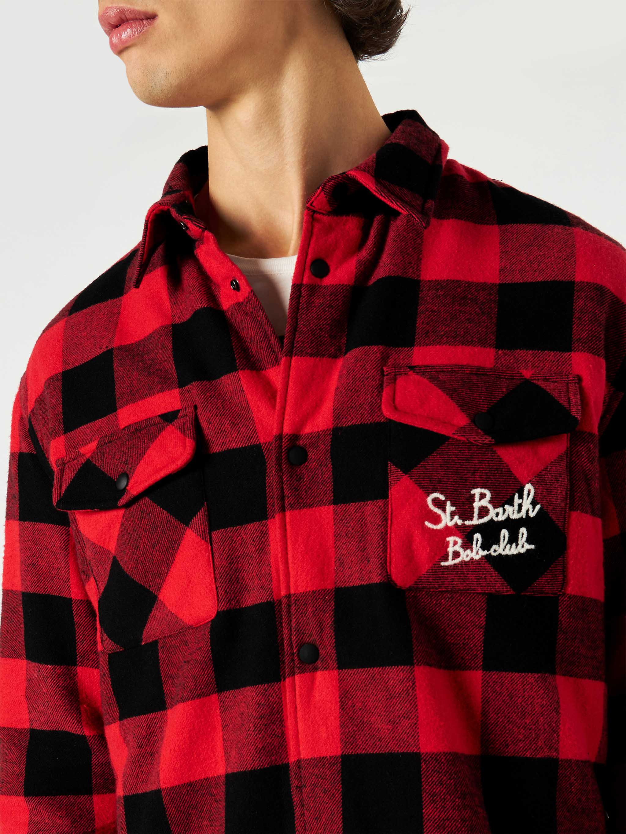 Oversized shirt met zak en St. Barth Bob Club-borduurwerk.
