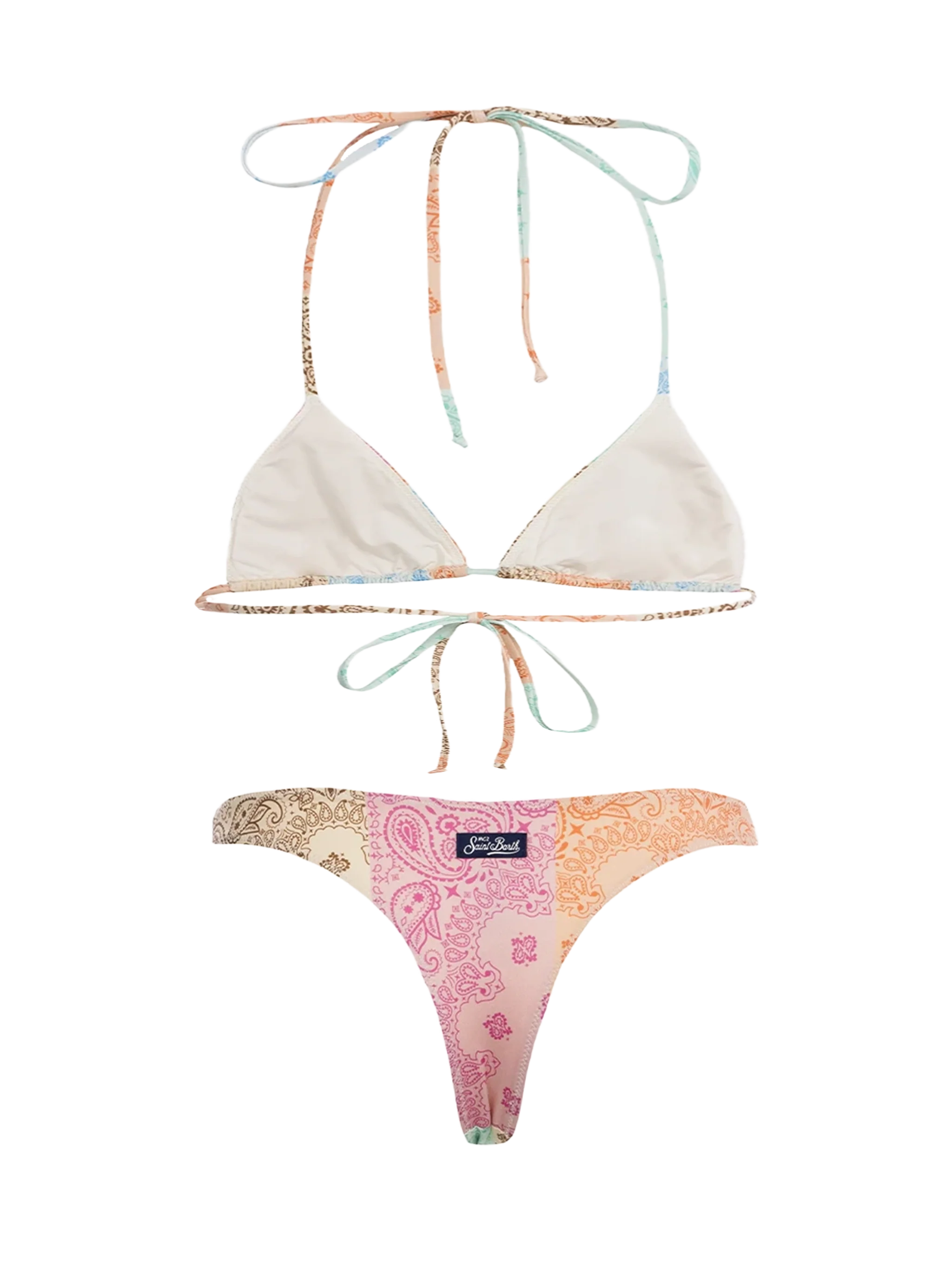 Leah Naomi dames bikini met bandana-motief en driehoekige vorm