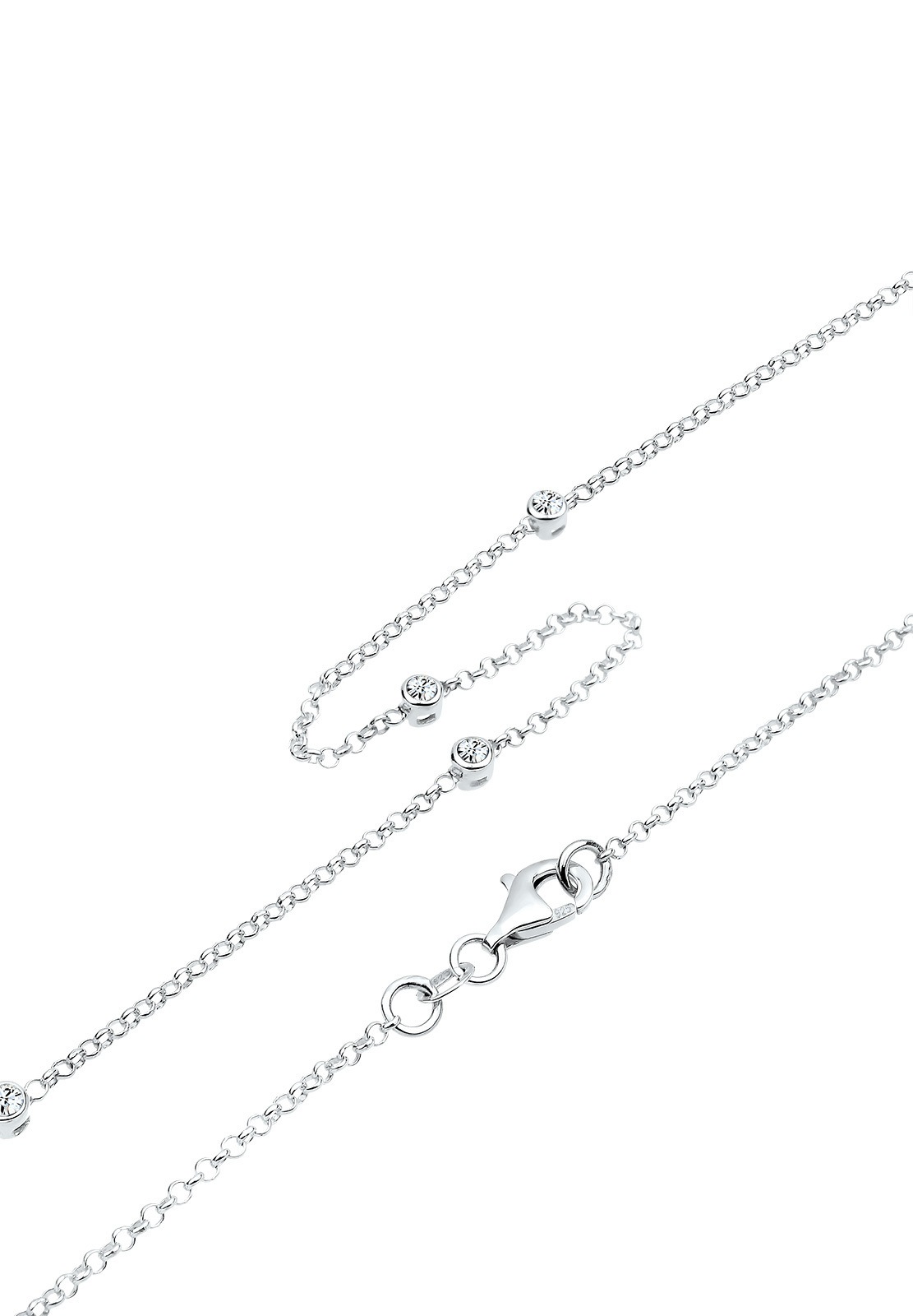 Elli Femmes Solitaire avec Cristal en Argent Sterling 925