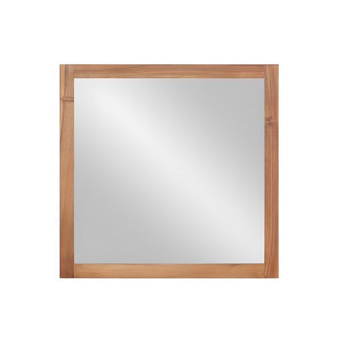 Mobile bagno sospeso in legno di acacia con lavabo singolo e specchio - 90 cm - PENEBEL