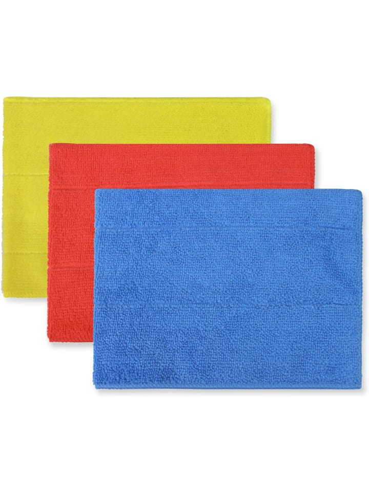 normani 12 Stück Mikrofasertuch Reinigungstuch für Küche und Bad in Blau/Rot/Gelb günstig kaufen 30 x 40 cm
