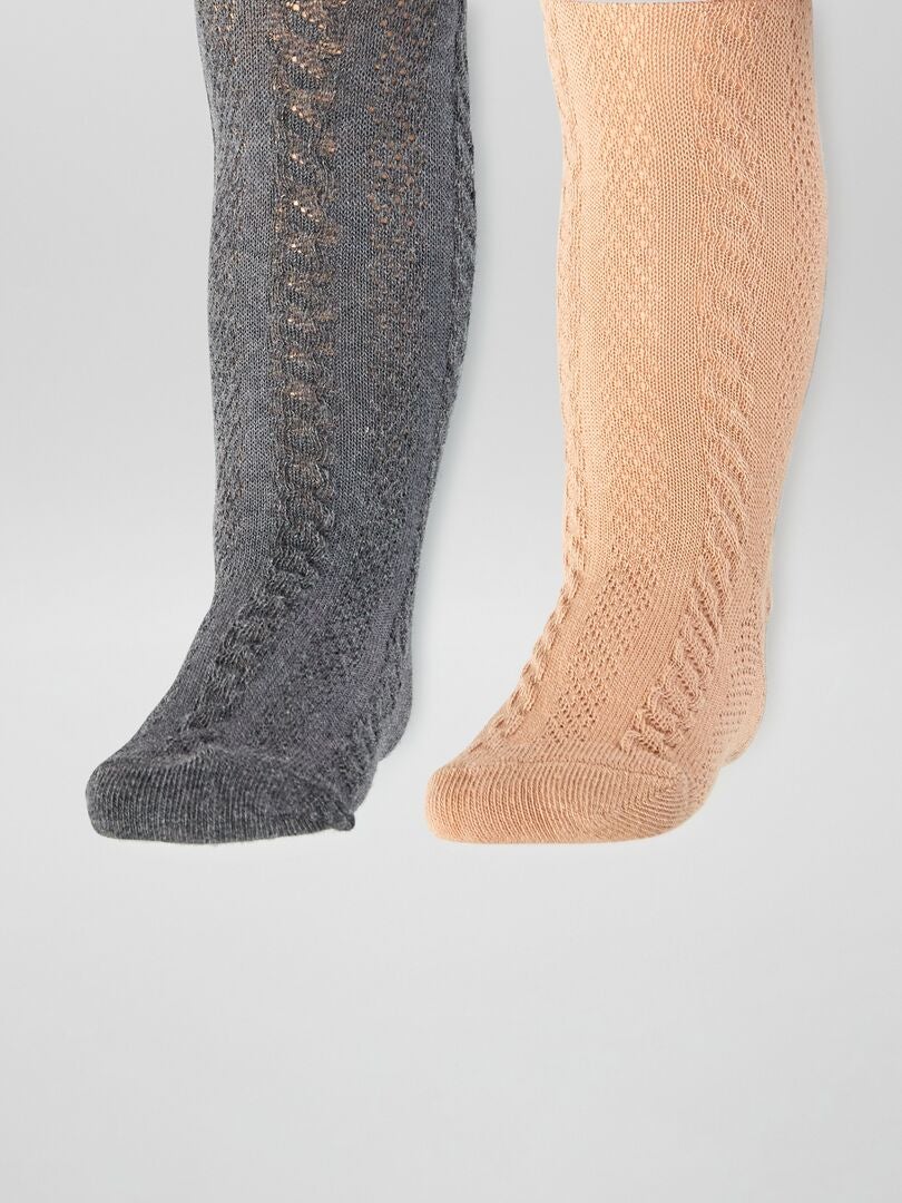 Conjunto de 2 meias-calças de malha estampadas - ROSA