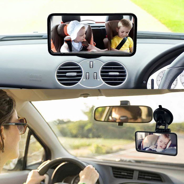 Espejo retrovisor para exámenes de conducir, espejo retrovisor interior adhesivo para instructores de conducción, examinadores y conductores principiantes.