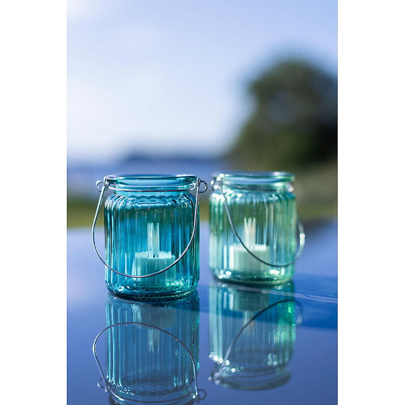 Hemljusstake 7,3x9 cm målat glas