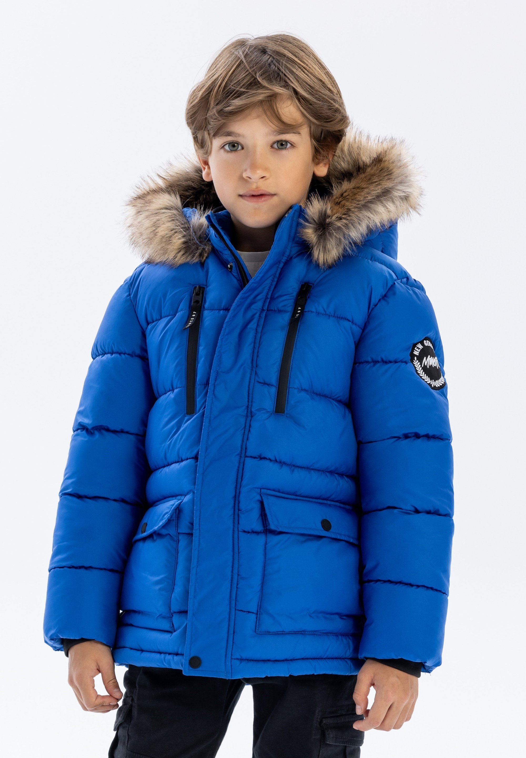 MINOTI WARME, GEFÜTTERTE KUNSTFELL-KAPUZENJACKE - Winterjacke - Königsblau