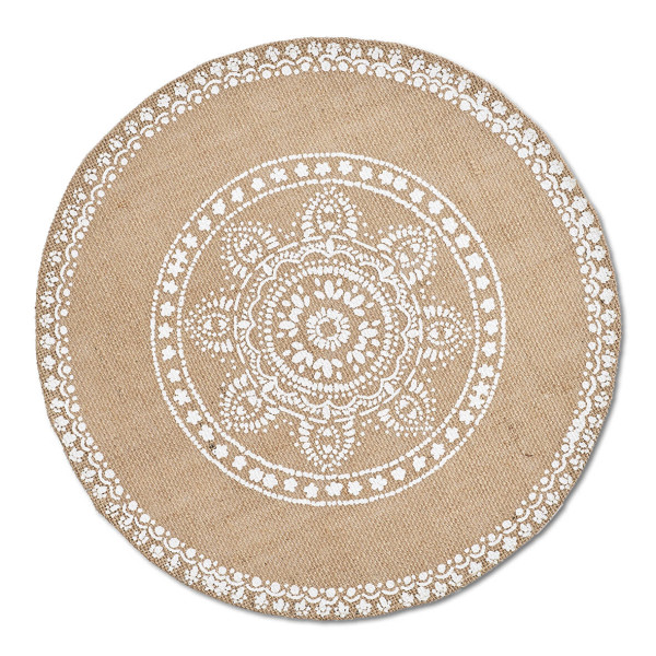 Jutowa podkładka na stół MANDALA, Ø 38 cm