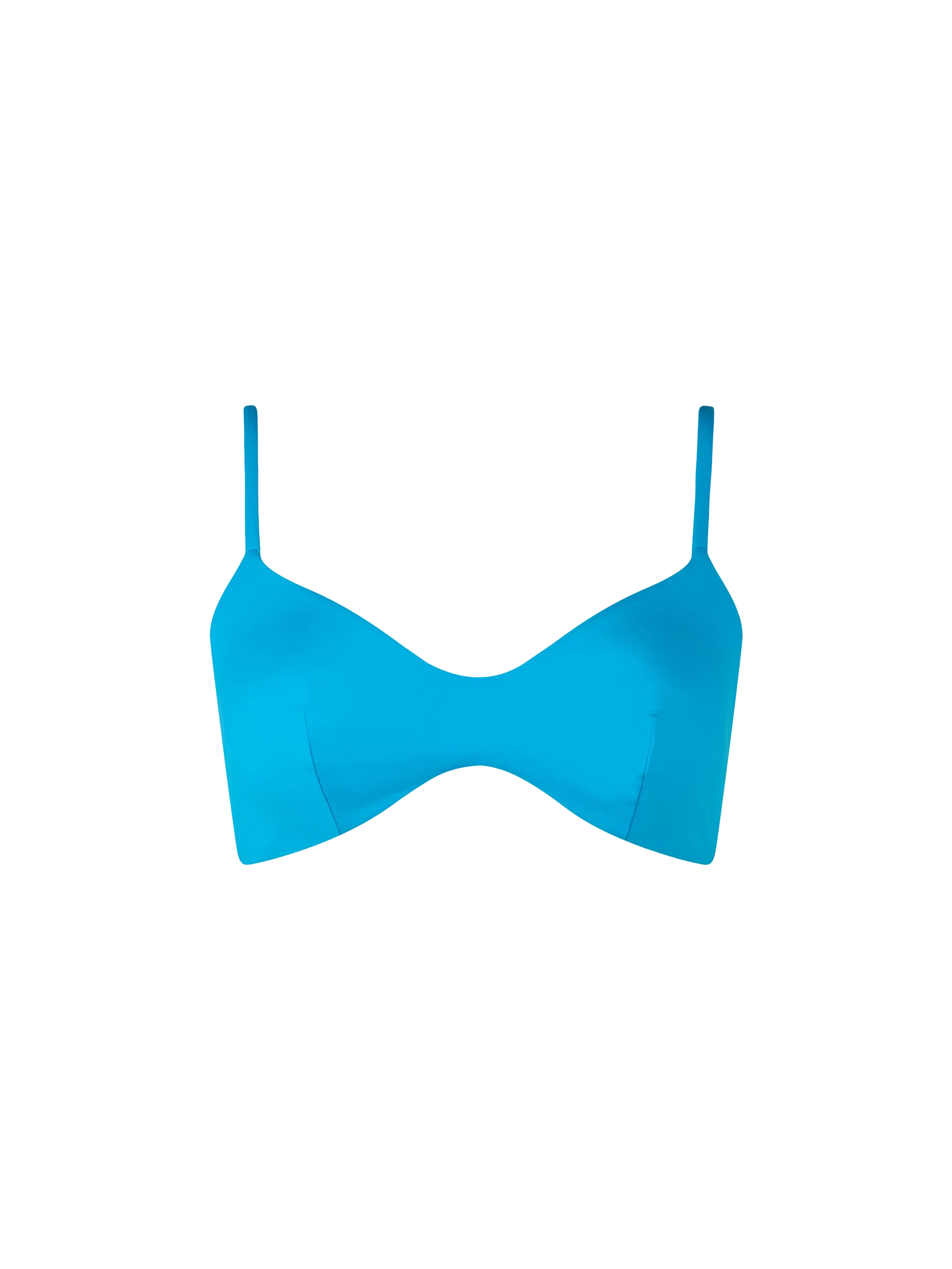 Top de playa turquesa con cuello redondo para mujer, mayo