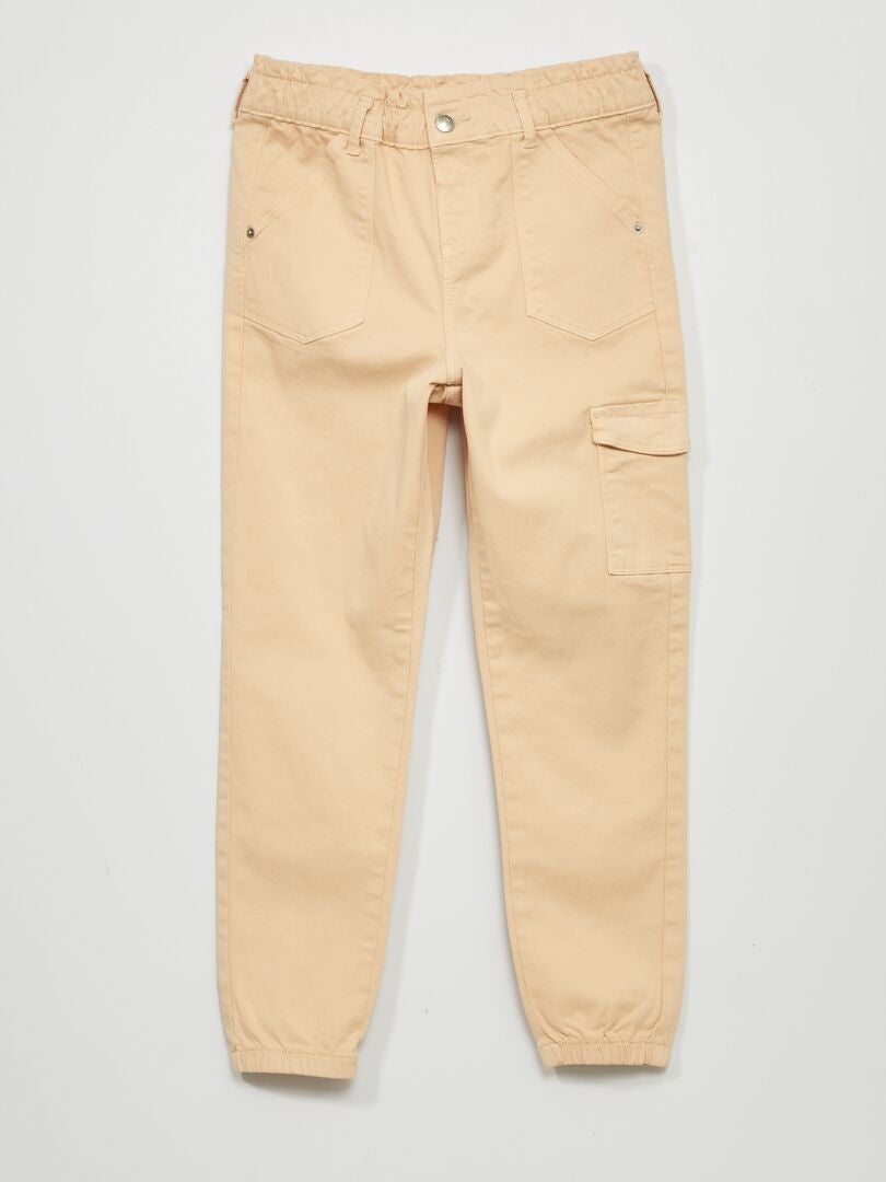 Pantalones tipo paperbag con bolsillos - AMARILLO