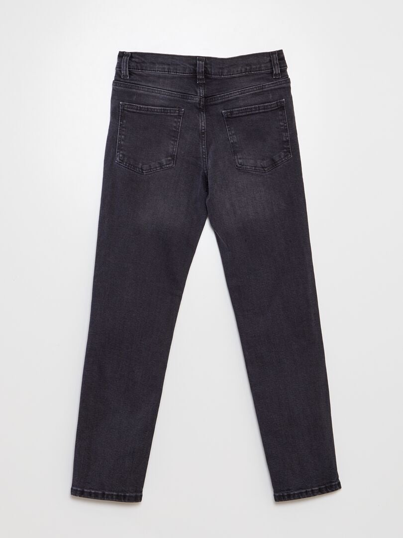 Verstelbare slim fit jeans met hoge taille - GRIJS