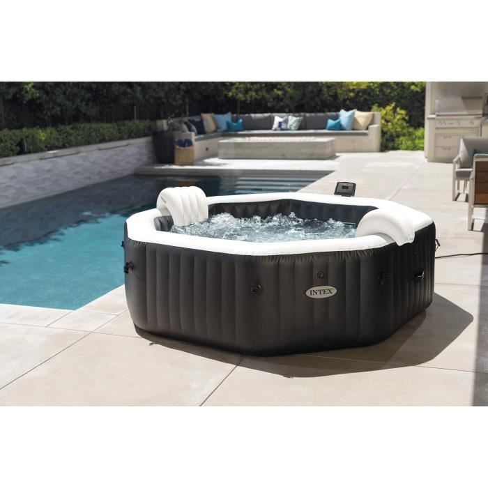 Spa gonflable INTEX - Carbone - 218 x 71 cm - 6 places - Octogonal - 28462EX