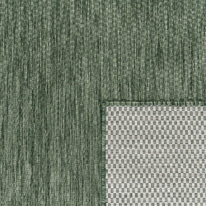 Alfombra de exterior Paco Home para balcón, terraza o cocina, lisa con estampado moteado verde, 200x280 cm.
