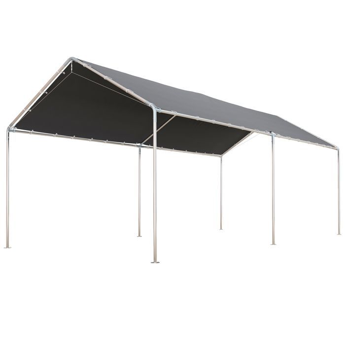 Outsunny - Carport Awning for Cars - Steel - 595x290x260cm - Grey