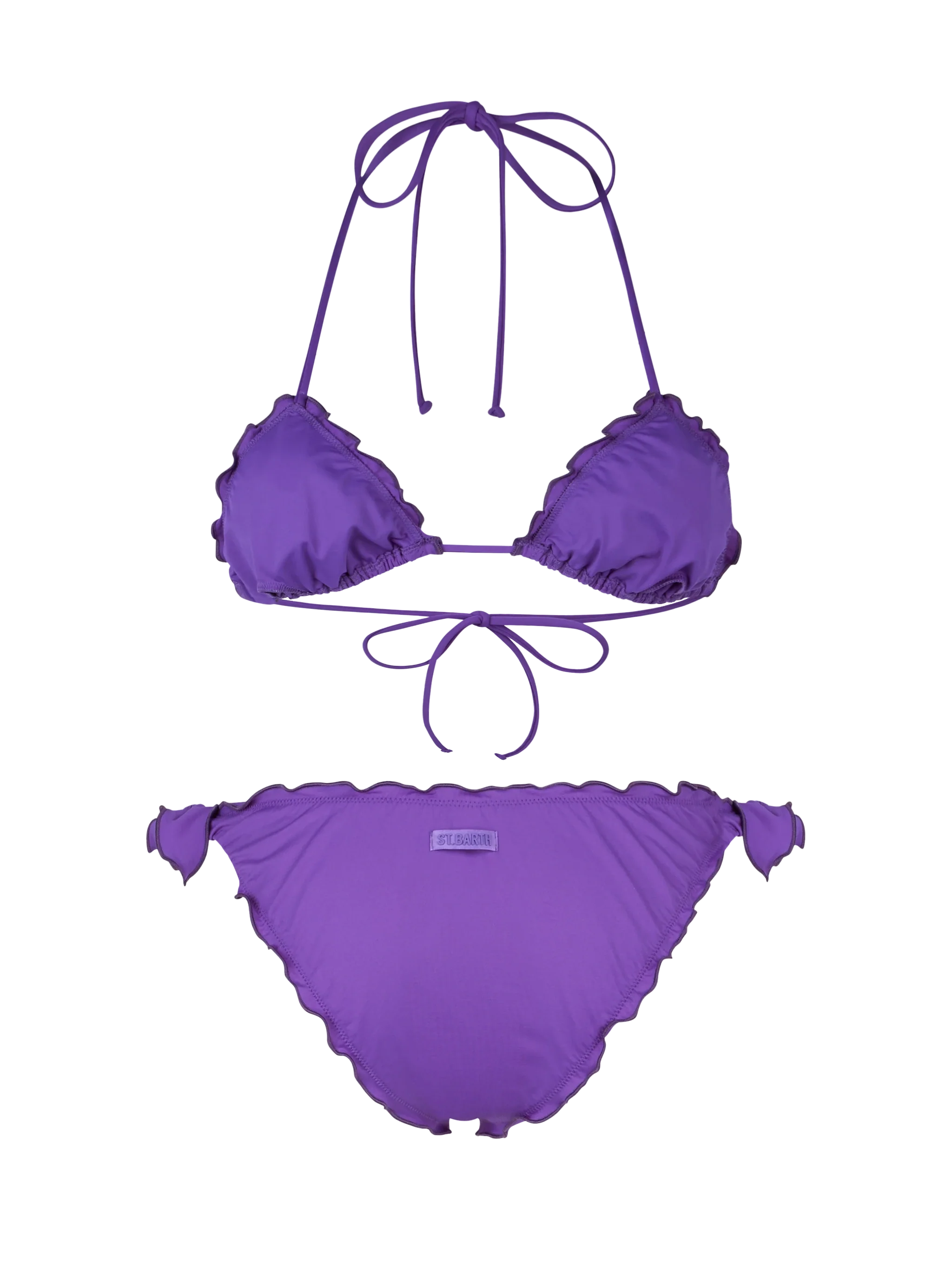 Klassieke paarse driehoekbikini voor dames met het sterrenbeeld Boogschutter en Maan