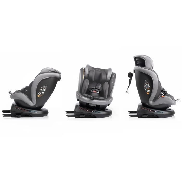 Bilbarnstol - BABYAUTO - RODIA - Grupp 0/1/2/3 - 40/150 cm - I-Size Plus - Isofix - Vridbar - Liggbar - Förminskning - Grå