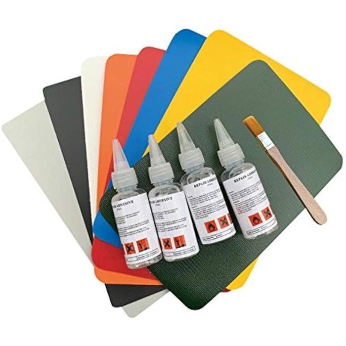 Set of 6 PVC inflatable boat glue patches, inflatable boat canoe and kayak repair kit, random colors