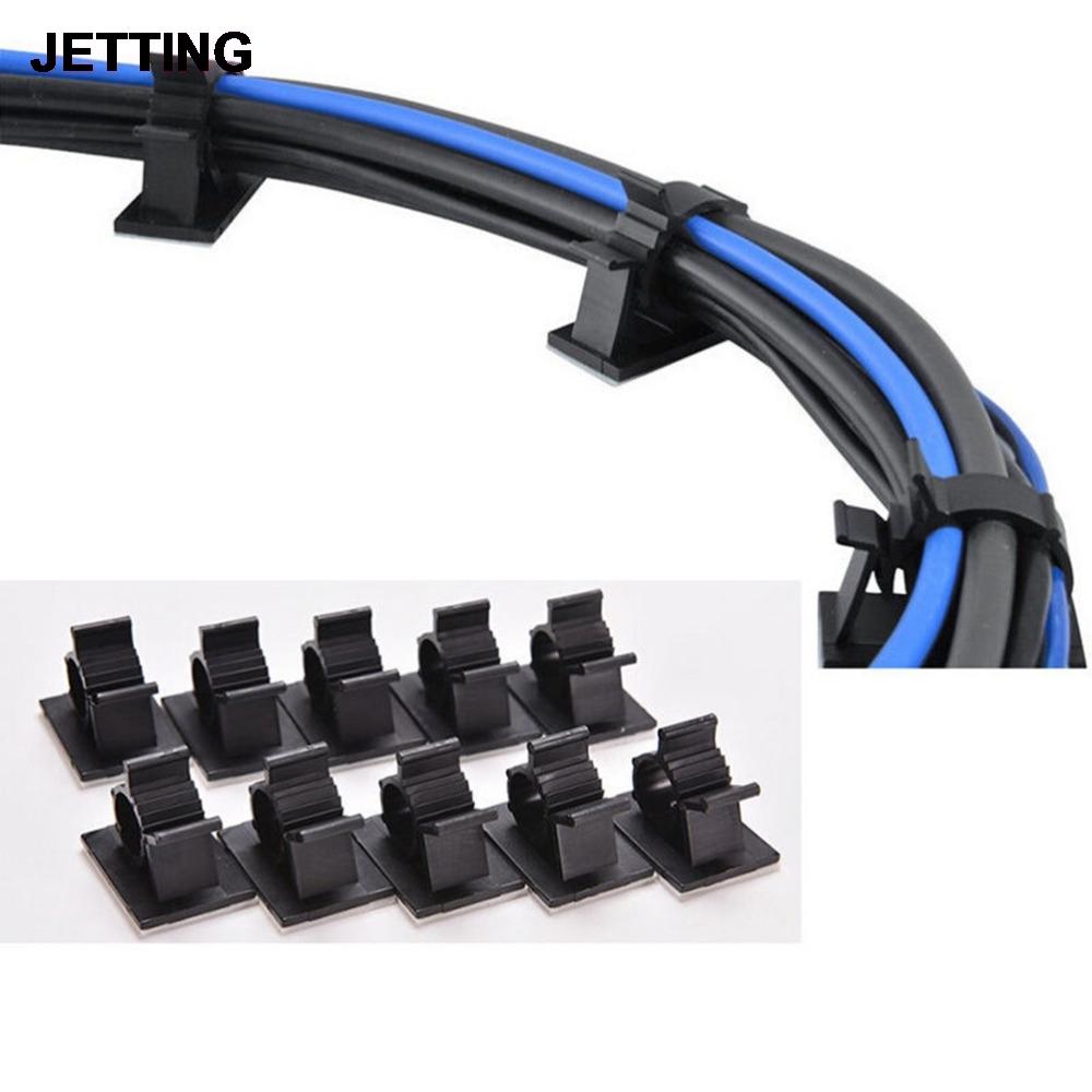 10 stk. 13 mm ledningskabelledning opprydding bilstyling billedning fast klips selvklebende billaderlinje lås klemme organizer holder