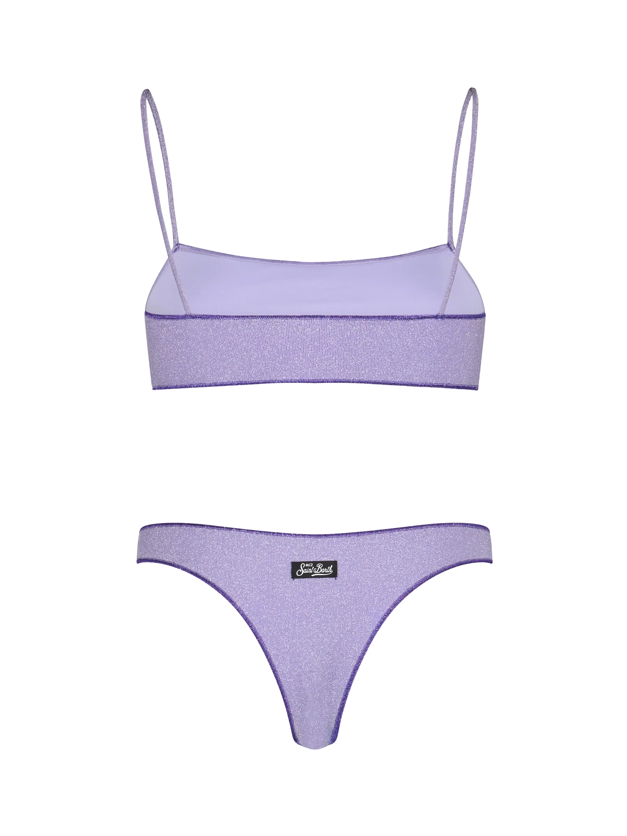 Bikini da donna a bralette lilla lurex Sadie Naomi