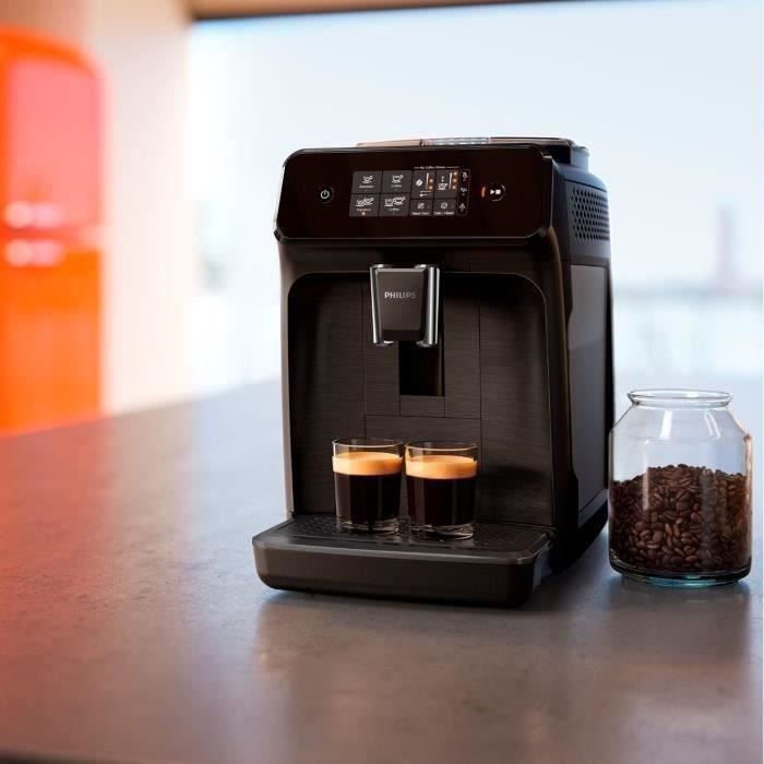 Automatic espresso machine with grinder - PHILIPS - EP1200/00 - 1500 W - 275 g bean capacity - Black + AquaClean maintenance kit