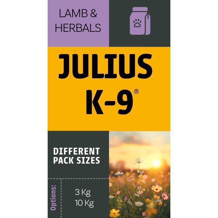 Julius K9 - Lamb & Herbals Puppy 10kg - Croquettes hypoallergéniques sans céréales  à l'agneau - Pour chiots et jeunes chiens