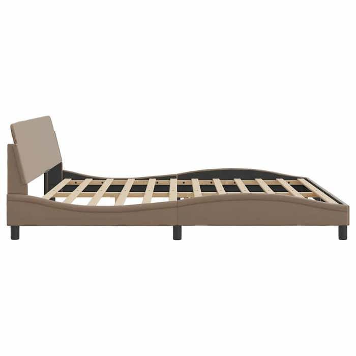 Marrón 200 x 200 cm - Cama de metal - Carga máxima 150 kg - Estructura de cama Dover capuchino 200x200 cm piel sintética 005_179890