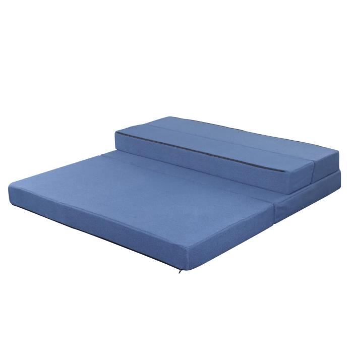 Colchón/silla futón plegable - Azul - Espuma - 140x190cm