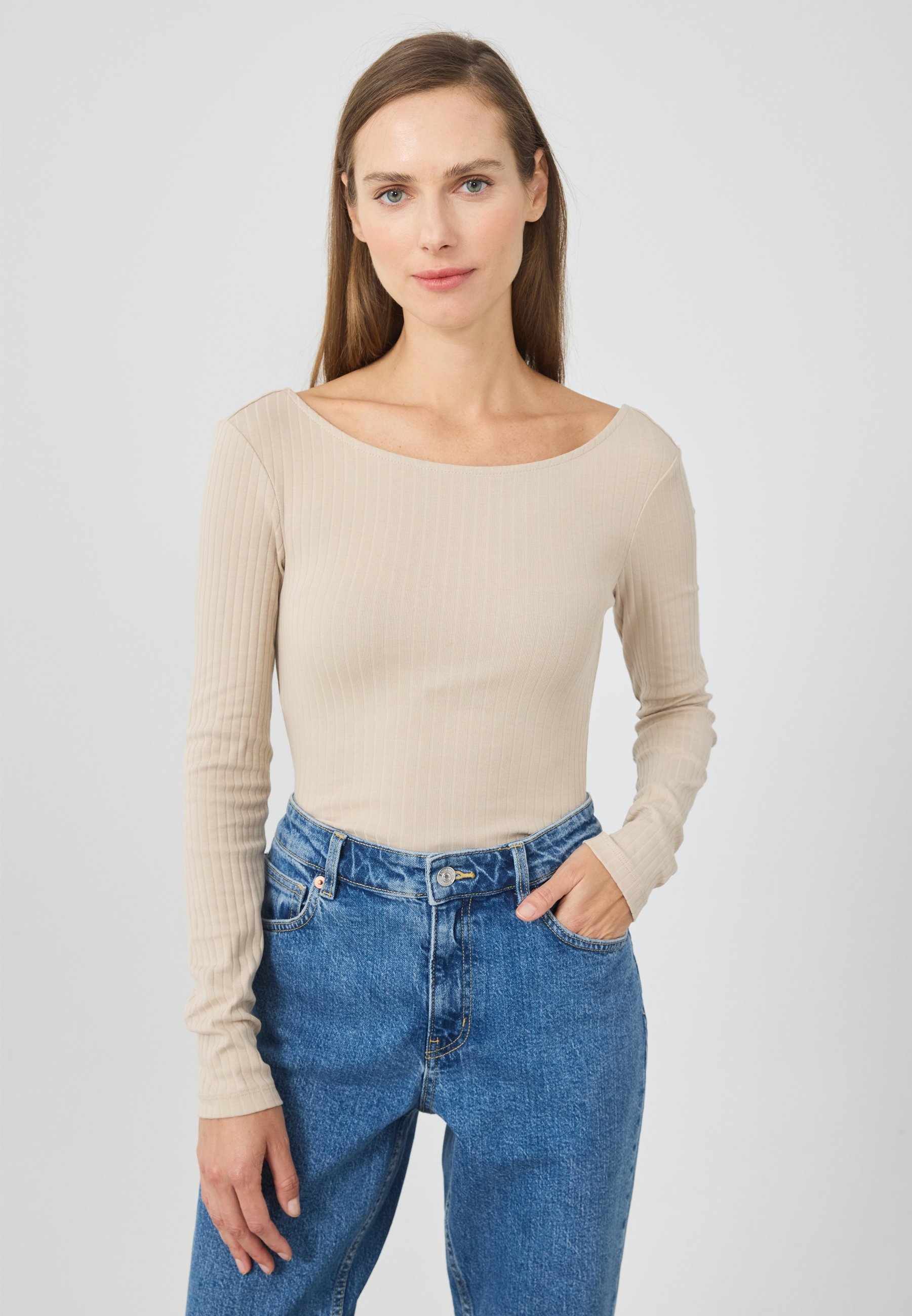 Anna Field CONFEZIONE DA 2 - Top a maniche lunghe - color tortora/tortora cioccolato